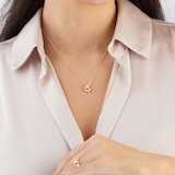 Goldsmiths 9ct Yellow Gold 0.18cttw Diamond Illusion Bezel Pendant