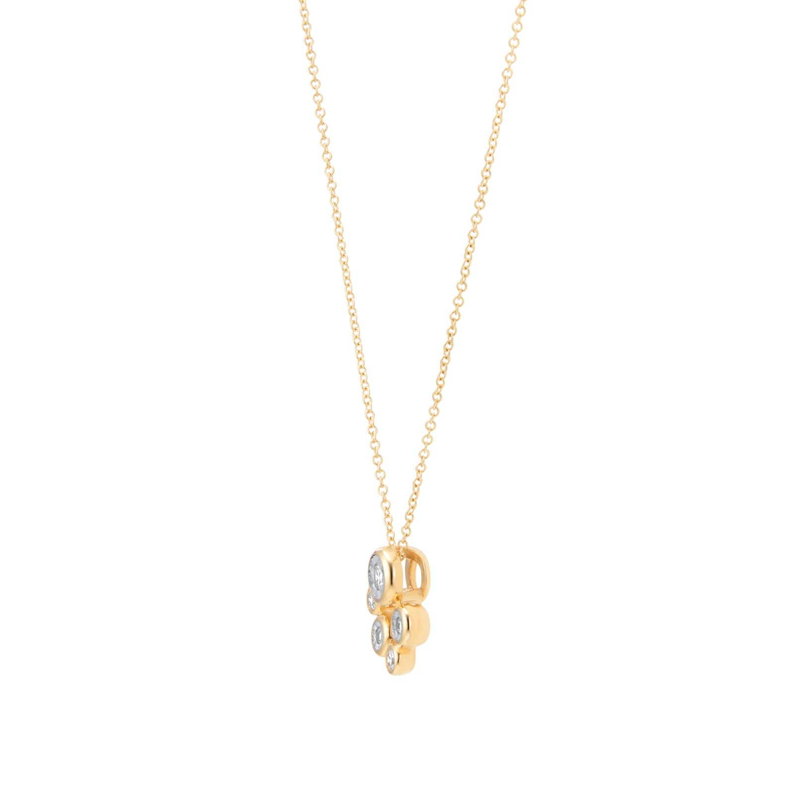 Goldsmiths 9ct Yellow Gold 0.18cttw Diamond Illusion Bezel Pendant