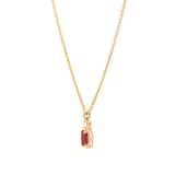 Goldsmiths 18ct Yellow Gold 0.03ct Diamond & Ruby Oval Cut Pendant