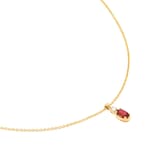 Goldsmiths 18ct Yellow Gold 0.03ct Diamond & Ruby Oval Cut Pendant