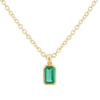 Goldsmiths 9ct Yellow Gold 5x3mm Emerald Cut Emerald Pendant Goldsmiths 9ct Yellow Gold 5x3mm Emerald Cut Emerald Pendant