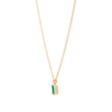 Goldsmiths 9ct Yellow Gold 5x3mm Emerald Cut Emerald Pendant