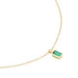 Goldsmiths 9ct Yellow Gold 5x3mm Emerald Cut Emerald Pendant