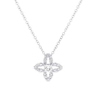 Mappin & Webb 18ct White Gold 0.47cttw Diamond Floral Pendant