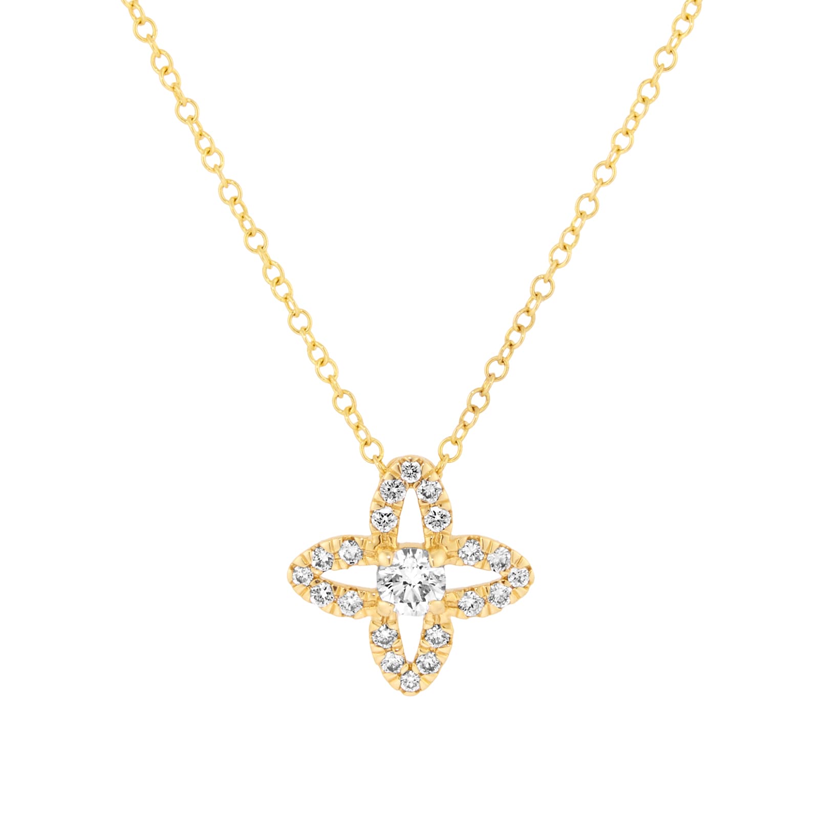 Mappin & Webb 18ct Yellow Gold 0.47cttw Diamond Floral Pendant