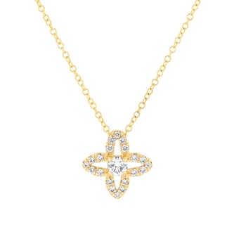 Mappin & Webb 18ct Yellow Gold 0.47cttw Diamond Floral Pendant