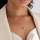 Goldsmiths 9ct Yellow Gold 0.10cttw Diamond Set Heart Motif Pendant