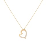 Goldsmiths 9ct Yellow Gold 0.10cttw Diamond Set Heart Motif Pendant