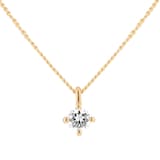 Goldsmiths 9ct Yellow Gold 0.15cttw Brilliant Cut Diamond Solitaire Pendant
