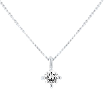 Goldsmiths 9ct White Gold  0.15cttw Brilliant Cut Diamond Solitaire Pendant
