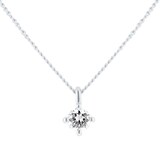 Goldsmiths 9ct White Gold  0.15cttw Brilliant Cut Diamond Solitaire Pendant