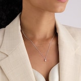Goldsmiths 9ct White Gold  0.15cttw Brilliant Cut Diamond Solitaire Pendant