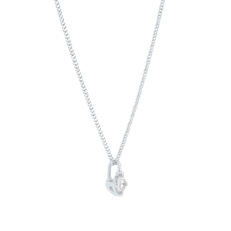 Goldsmiths 9ct White Gold  0.15cttw Brilliant Cut Diamond Solitaire Pendant
