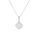 Goldsmiths 9ct White Gold  0.25cttw Princess Cut Diamond Halo Pendant