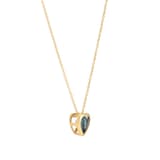 Goldsmiths 9ct Yellow Gold 6mm London Blue Topaz Bezel Set Heart Pendant