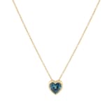 Goldsmiths 9ct Yellow Gold 6mm London Blue Topaz Bezel Set Heart Pendant