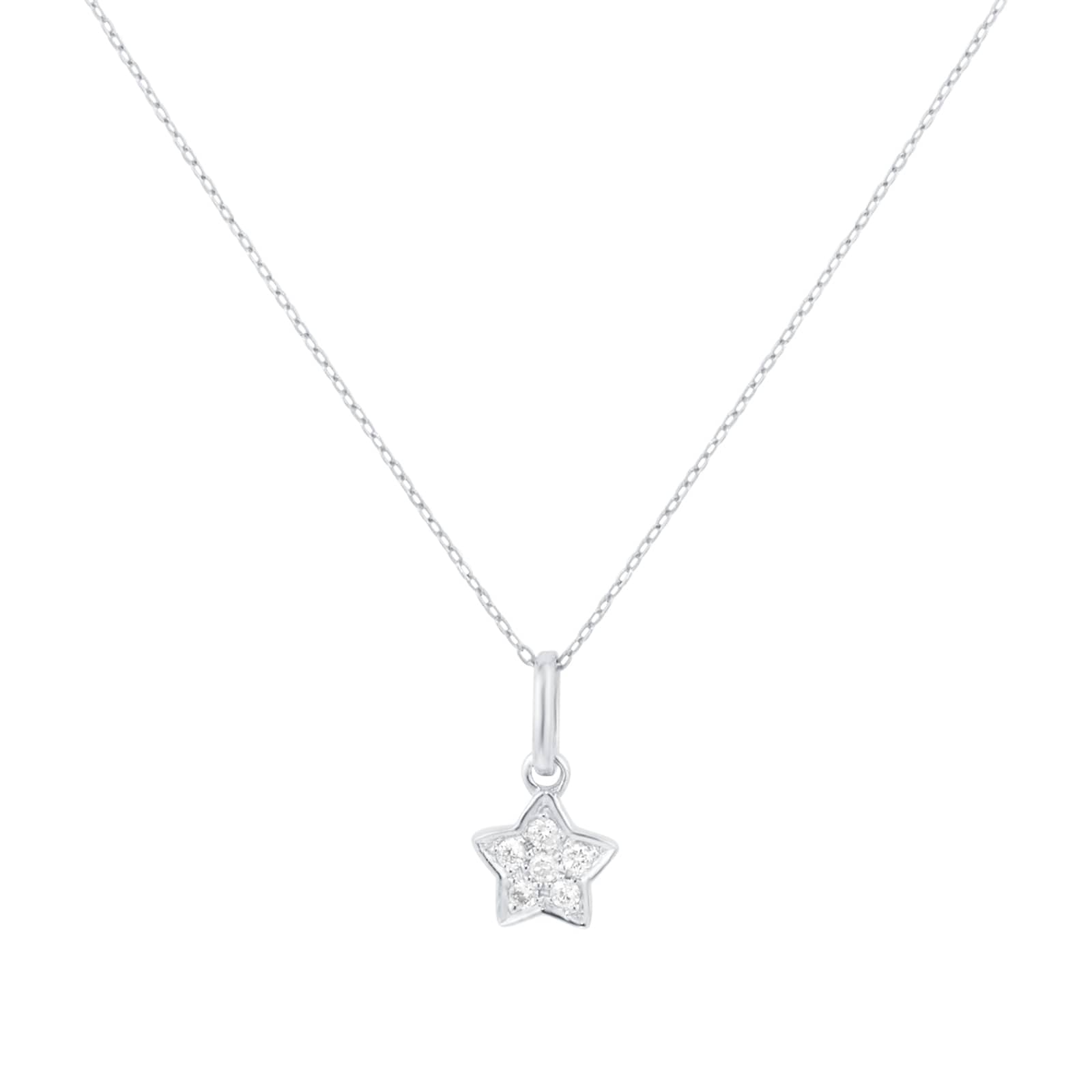 Goldsmiths 9ct White Gold Diamond Star Pendant