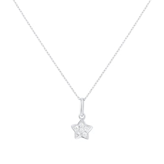 Goldsmiths 9ct White Gold Diamond Star Pendant Goldsmiths 9ct White Gold Diamond Star Pendant