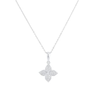 Goldsmiths 9ct White Gold Diamond Floral Pendant Goldsmiths 9ct White Gold Diamond Floral Pendant