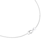 Mappin & Webb 18ct White Gold Emerald Cut Sapphire & 0.18cttw Diamond Halo Pendant