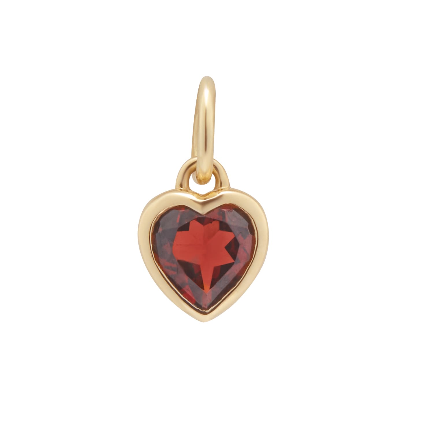 Goldsmiths 9ct Yellow Gold 5mm Garnet Heart Birthstone Pendant Charm Goldsmiths 9ct Yellow Gold 5mm Garnet Heart Birthstone Pendant Charm
