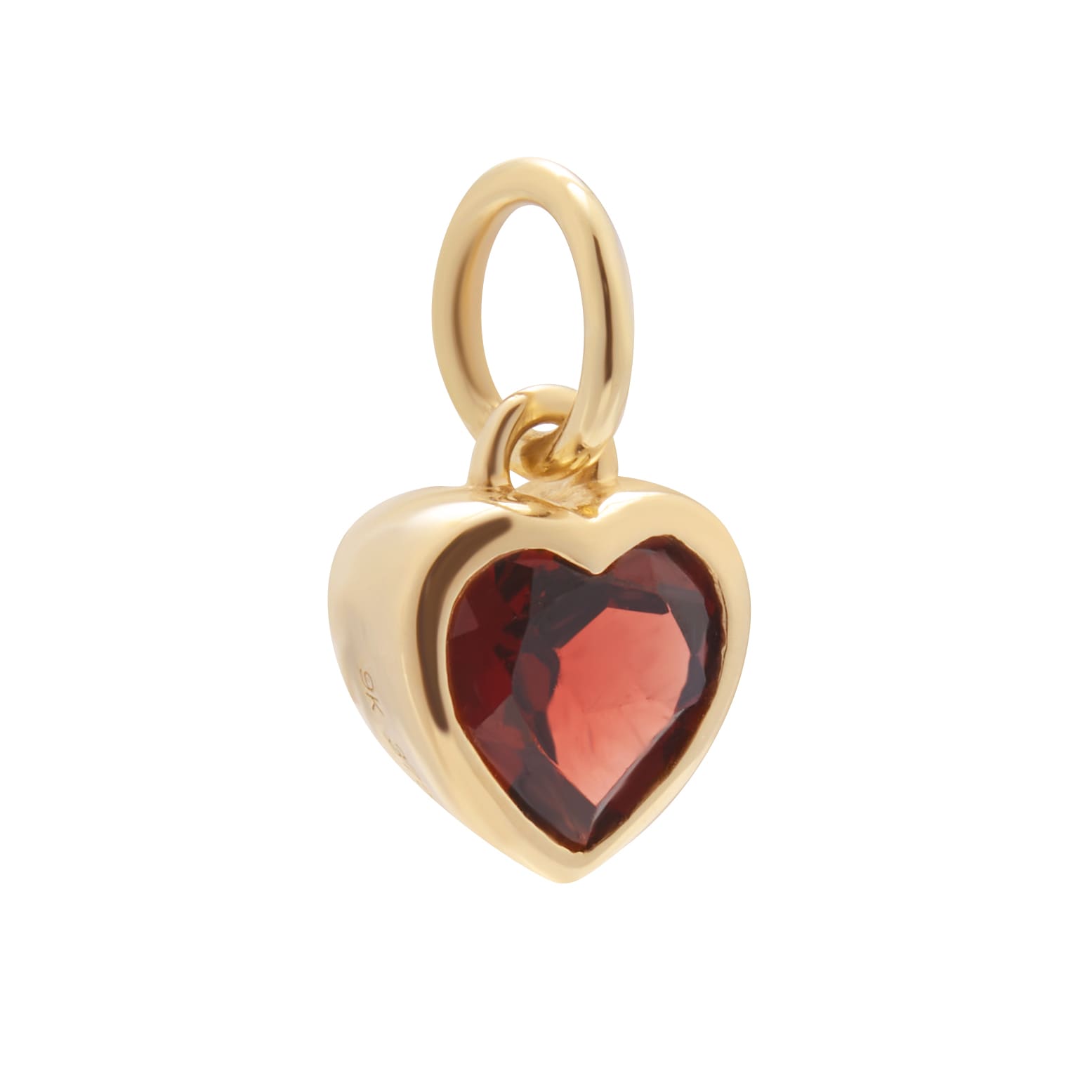 Goldsmiths 9ct Yellow Gold 5mm Garnet Heart Birthstone Pendant Charm Goldsmiths 9ct Yellow Gold 5mm Garnet Heart Birthstone Pendant Charm