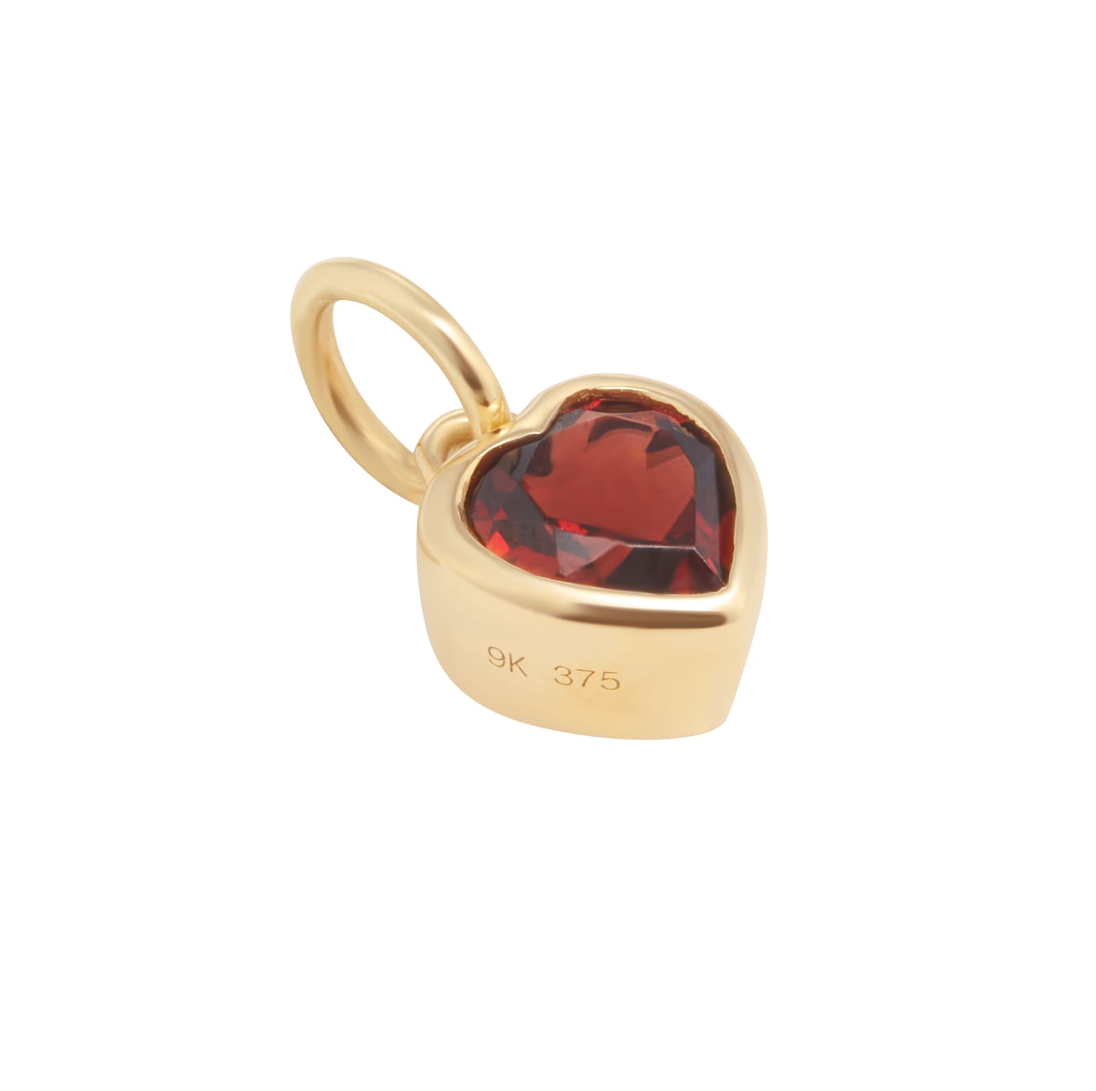 Goldsmiths 9ct Yellow Gold 5mm Garnet Heart Birthstone Pendant Charm Goldsmiths 9ct Yellow Gold 5mm Garnet Heart Birthstone Pendant Charm