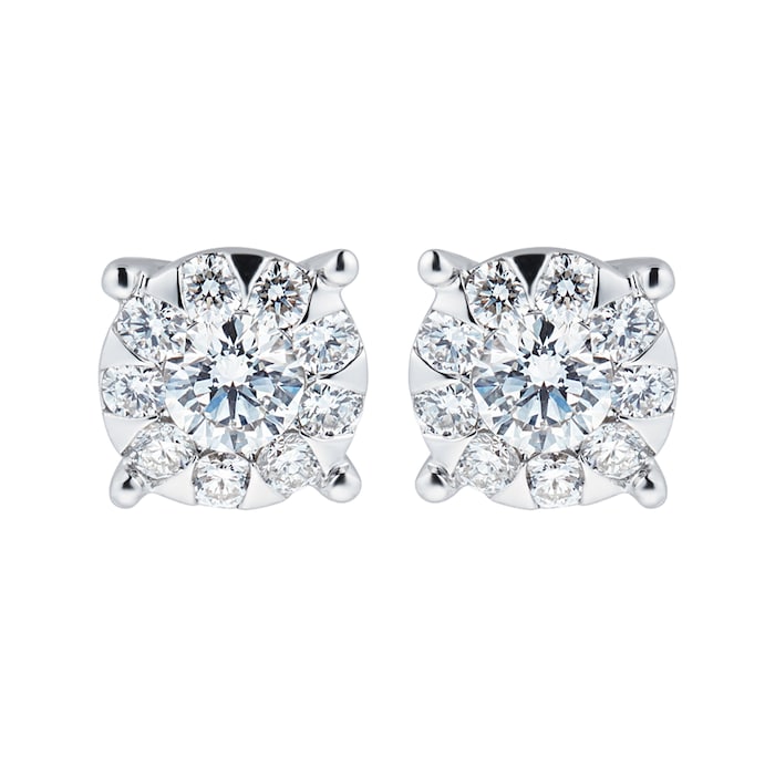 Mappin & Webb Masquerade 18ct White Gold 0.67cttw Diamond Stud Earrings