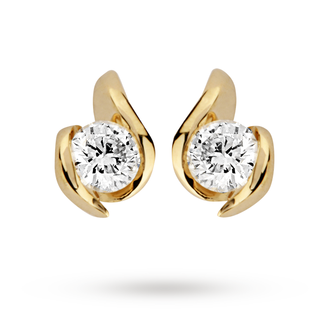 Goldsmiths 9 Carat Gold 0.25ct Wrapped In Love Diamond Earrings