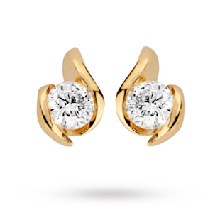 Goldsmiths 9 Carat Gold 0.25ct Wrapped In Love Diamond Earrings