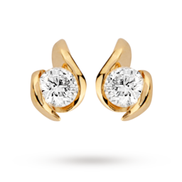 12151408 - 9 Carat Gold 0.25ct Wrapped In Love Diamond Earrings