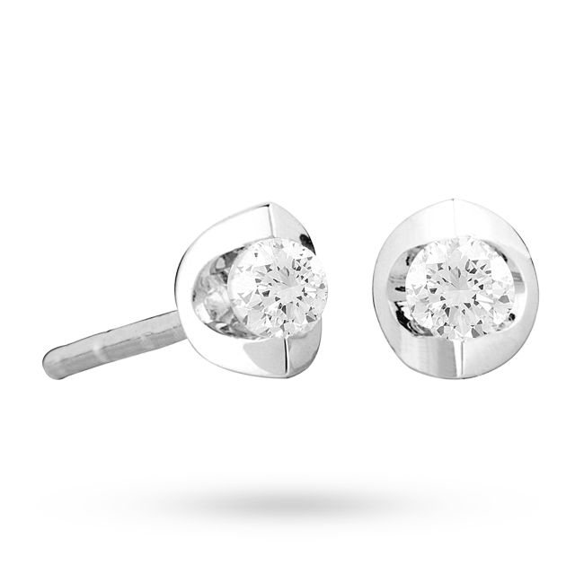 Goldsmiths 9ct Gold 0.10ct Tension Set Diamond Earrings Goldsmiths 9ct Gold 0.10ct Tension Set Diamond Earrings
