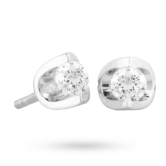 Goldsmiths 18ct Gold 0.30ct Tension Set Diamond Earrings Goldsmiths 18ct Gold 0.30ct Tension Set Diamond Earrings
