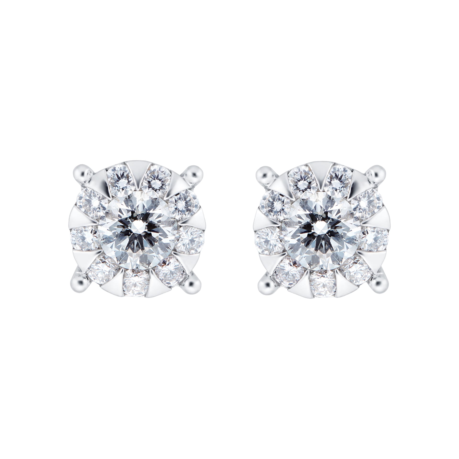 Mappin & Webb Masquerade 18ct White Gold 1.34cttw Diamond Stud Earrings