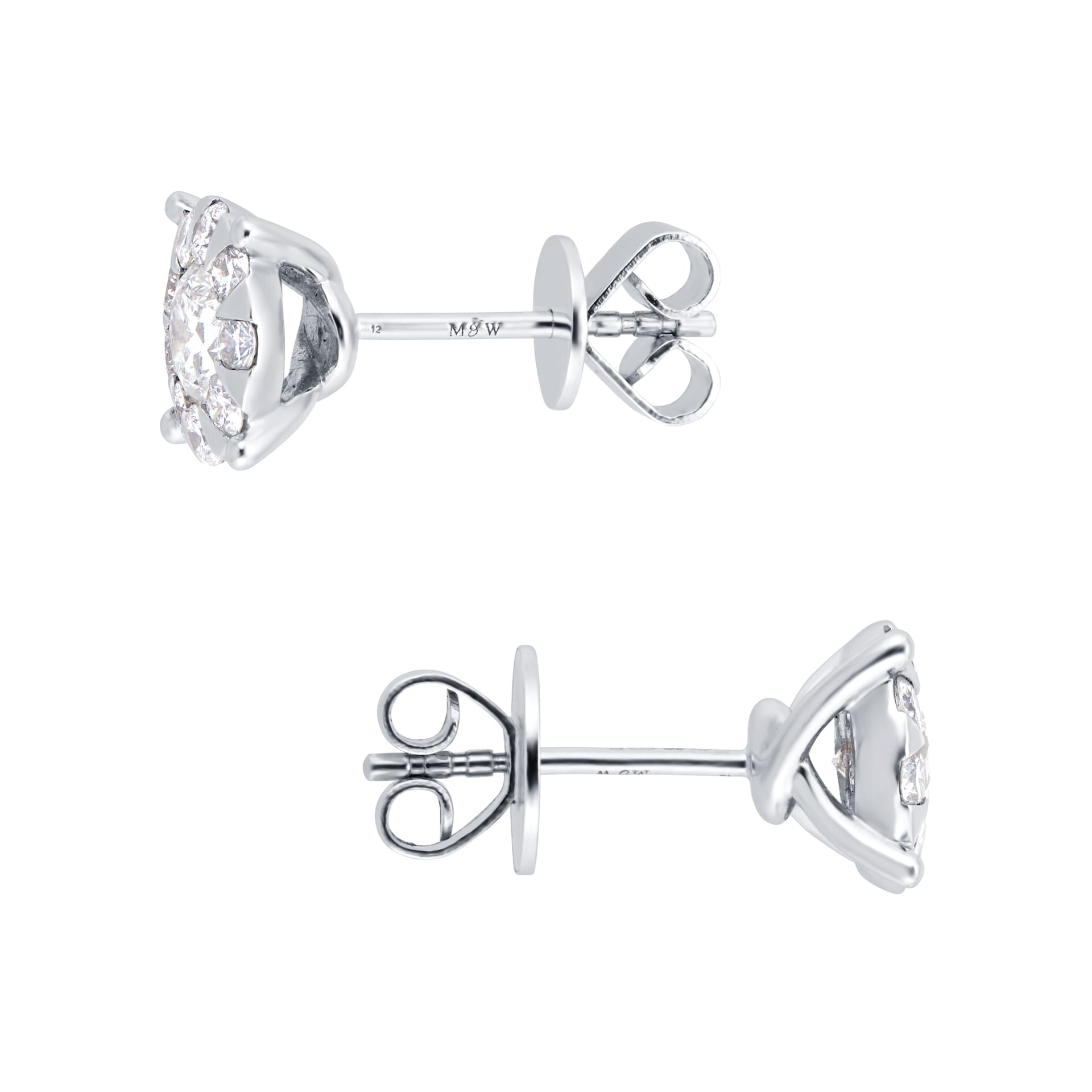 Mappin & Webb Masquerade 18ct White Gold 1.34cttw Diamond Stud Earrings