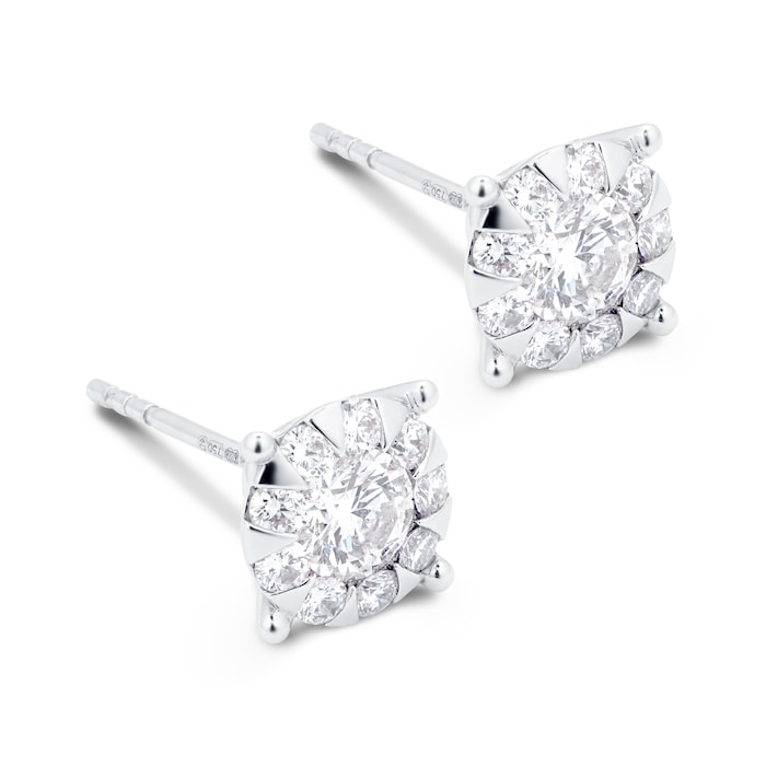 Mappin & Webb Masquerade 18ct White Gold 1.34cttw Diamond Stud Earrings