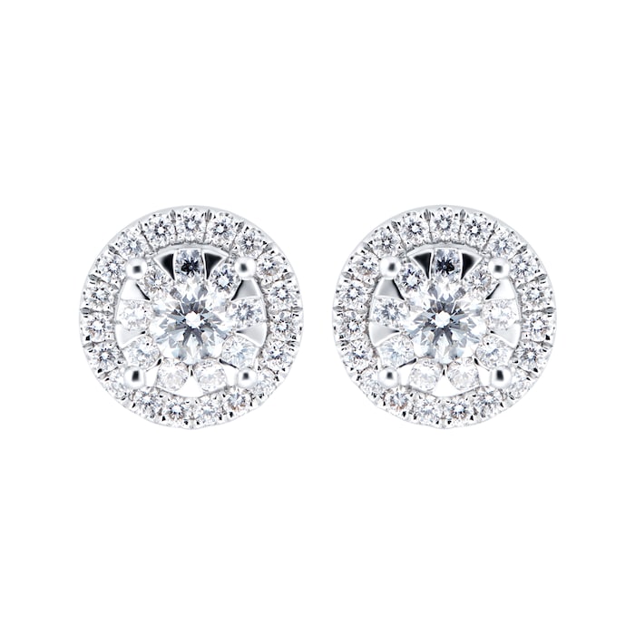 Mappin & Webb Masquerade 18ct White Gold 1.00cttw Diamond Stud Earrings