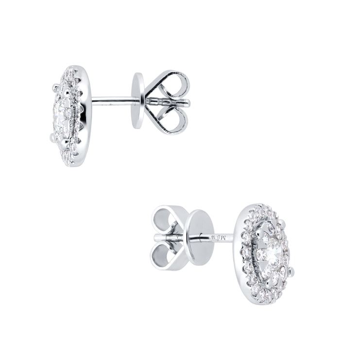 Mappin & Webb Masquerade 18ct White Gold 1.00cttw Diamond Stud Earrings