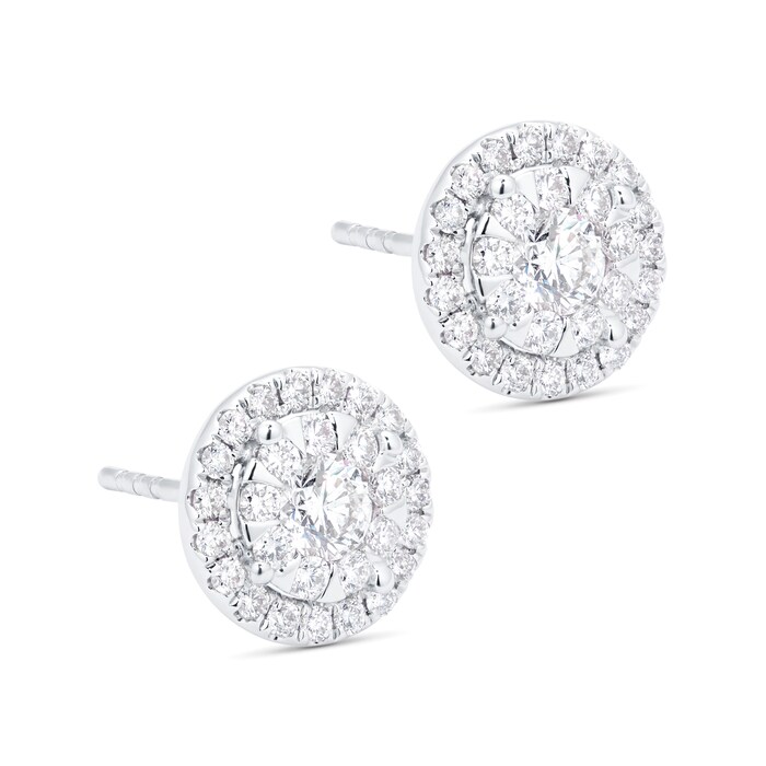 Mappin & Webb Masquerade 18ct White Gold 1.00cttw Diamond Stud Earrings