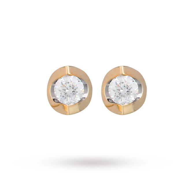 Goldsmiths 9 Carat Gold 0.10ct Tension Set Diamond Earrings