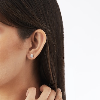 Goldsmiths 18ct Gold 0.70ct Tension set Canadian Diamond Earrings