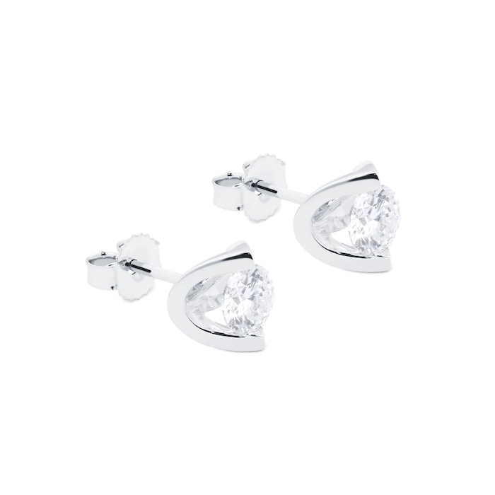 Goldsmiths 18ct Gold 0.70ct Tension set Diamond Earrings