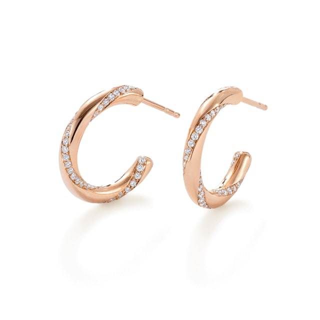 Mappin & Webb Fortune Duo Rose Gold Hoop Earrings