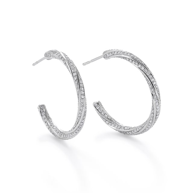 Mappin & Webb Fortune White Gold Hoop Earrings