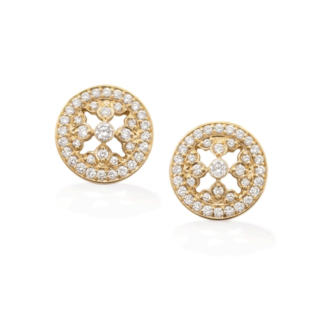 Mappin & Webb Empress 18ct Yellow Gold 0.37cttw Diamond Stud Earrings