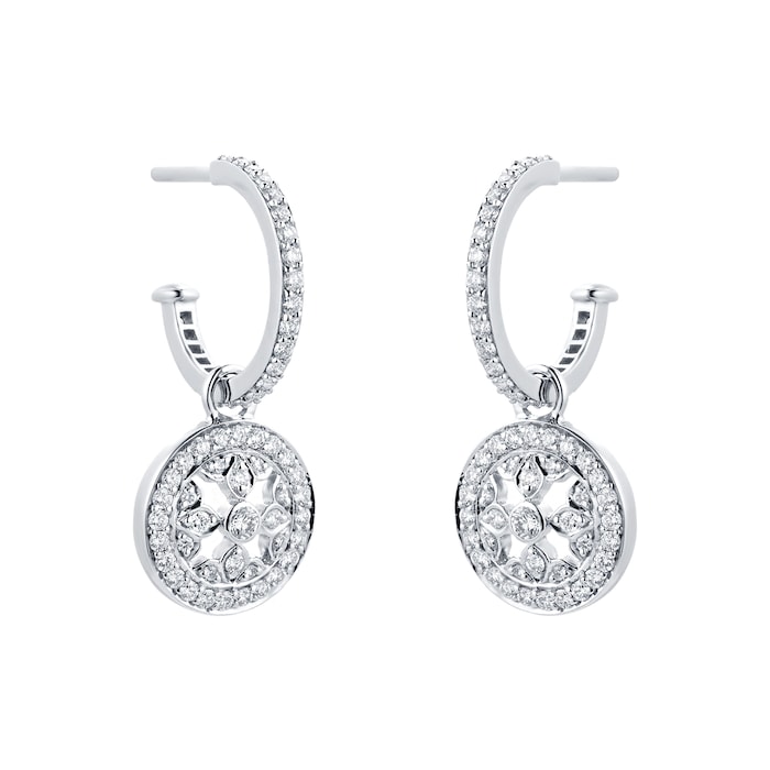 Mappin & Webb Empress 18ct White Gold 0.64cttw Diamond Sleeper Earrings