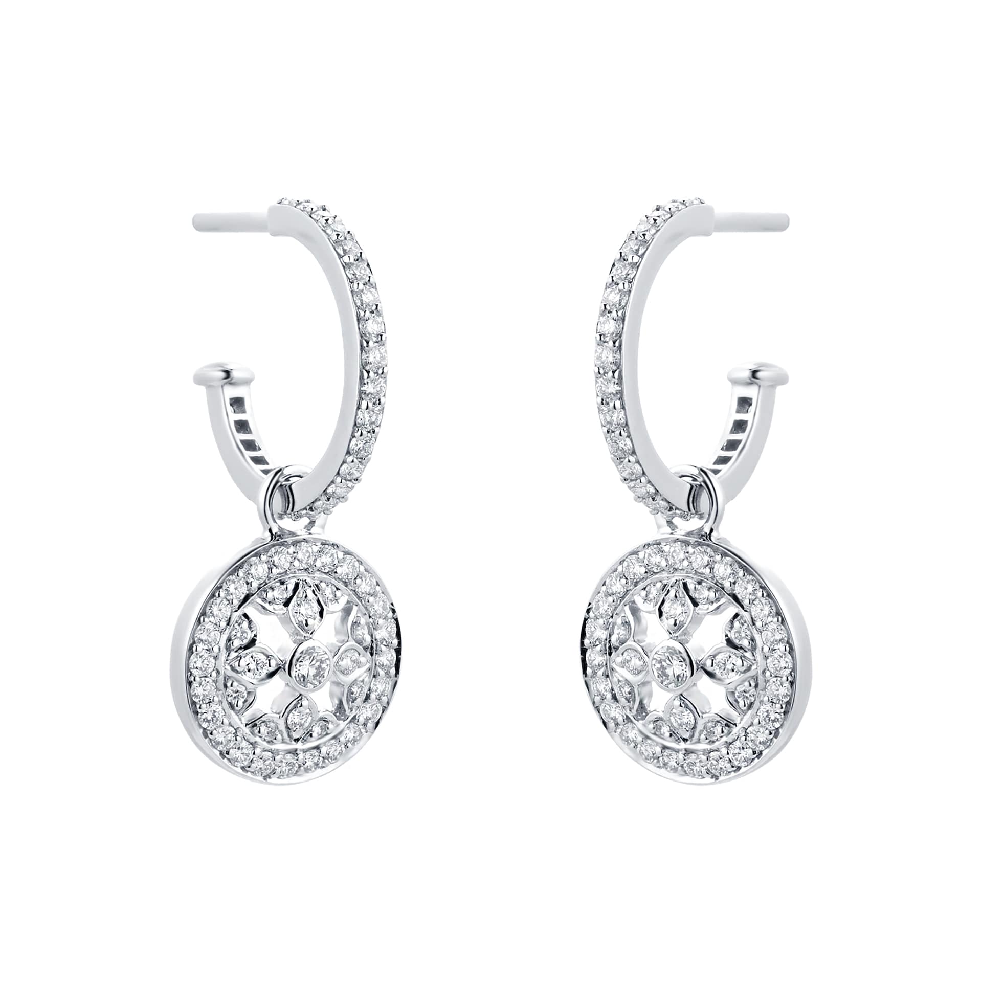 Mappin & Webb Empress 18ct White Gold 0.64cttw Diamond Sleeper Earrings