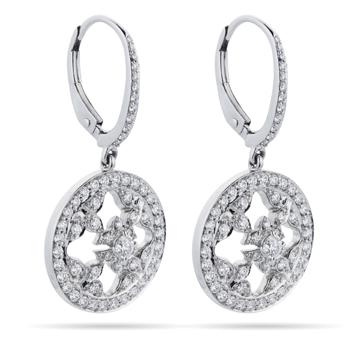 Mappin & Webb Empress 18ct White Gold 0.88cttw Diamond Carriage Earrings