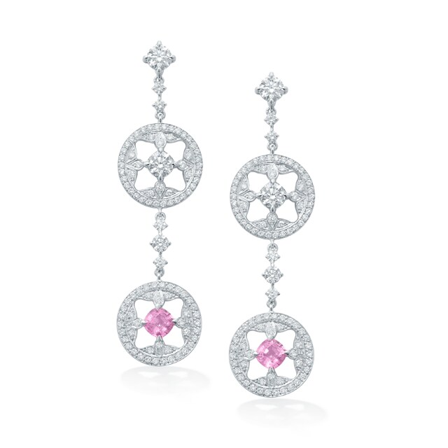 Mappin & Webb Large White Gold and Diamond Drop Earrings