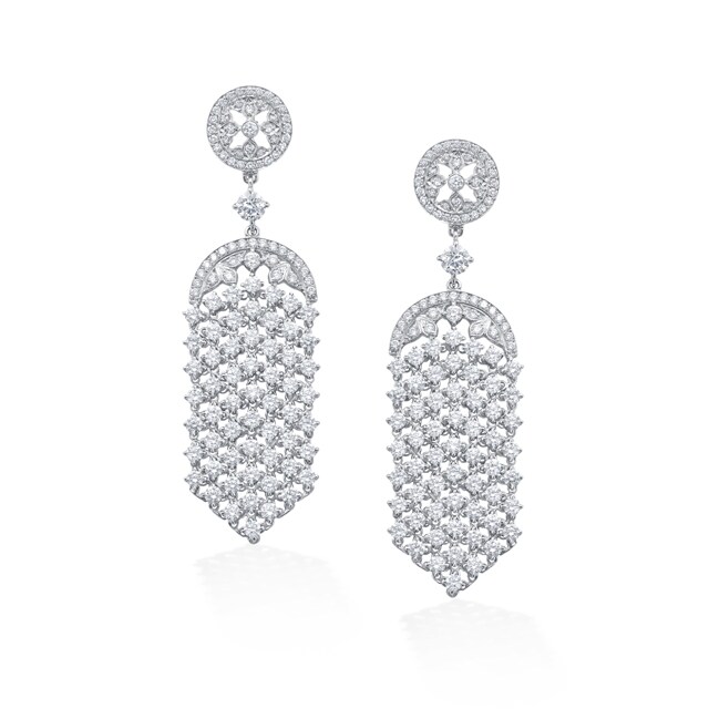 Mappin & Webb Empress 18ct White Gold 4.90cttw Diamond Fringe Earrings